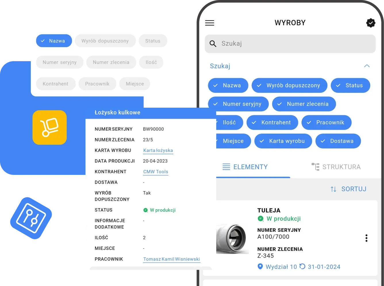 Ekran telefonu, pokazujący ekran wyrobów